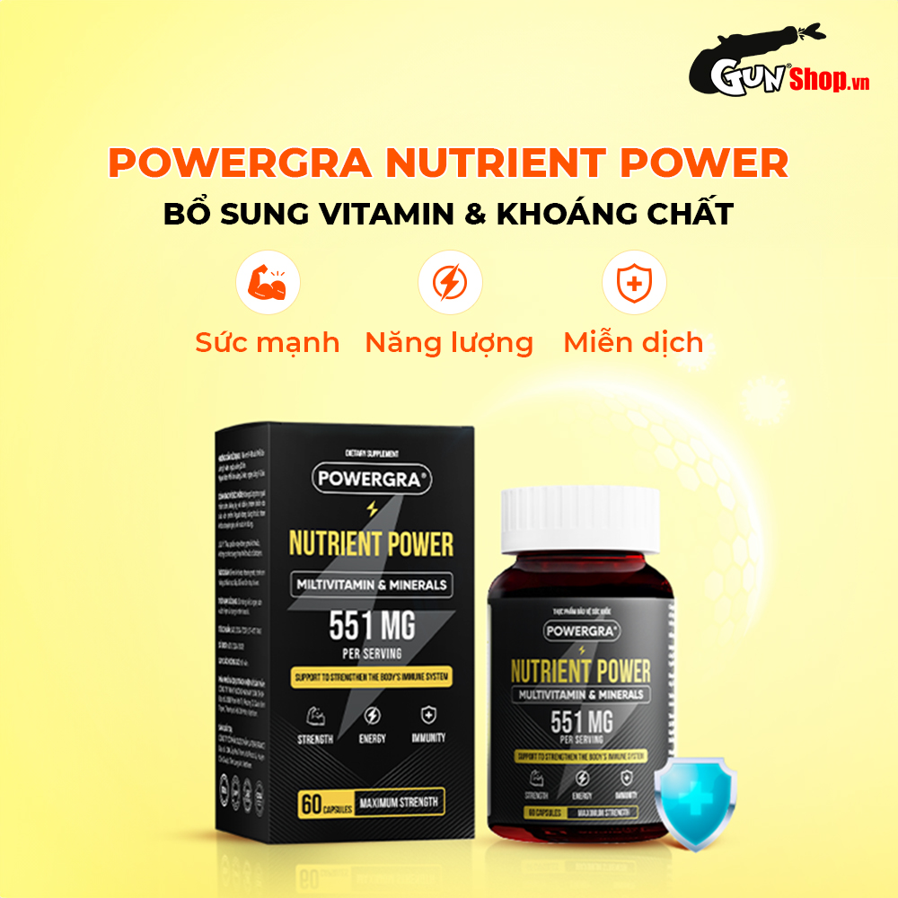 Viên uống bổ sung vitamin tổng hợp và khoáng chất Powergra Nutrient Power - Hộp 60 viên