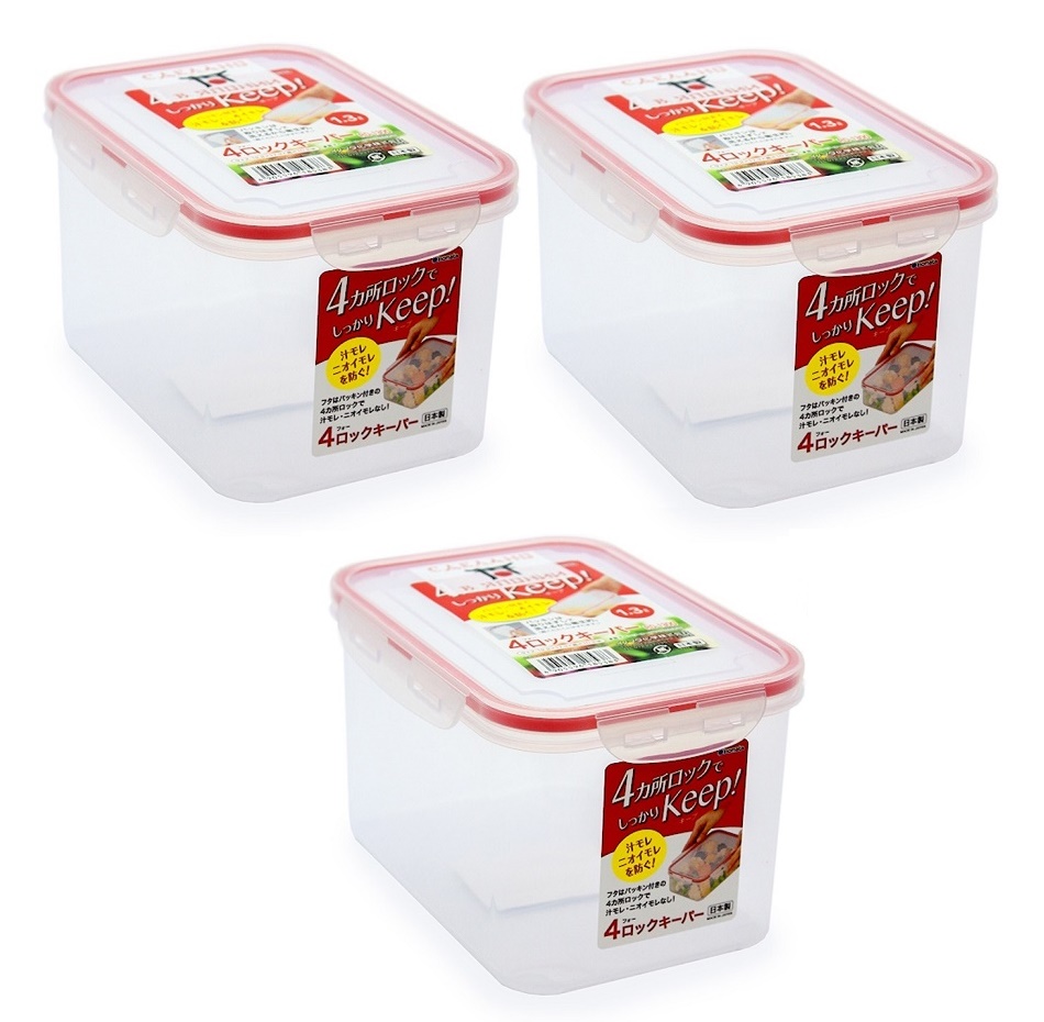Bộ 03 hộp thực phẩm inomata 1300ml hàng nội địa Nhật Bản No.1853#