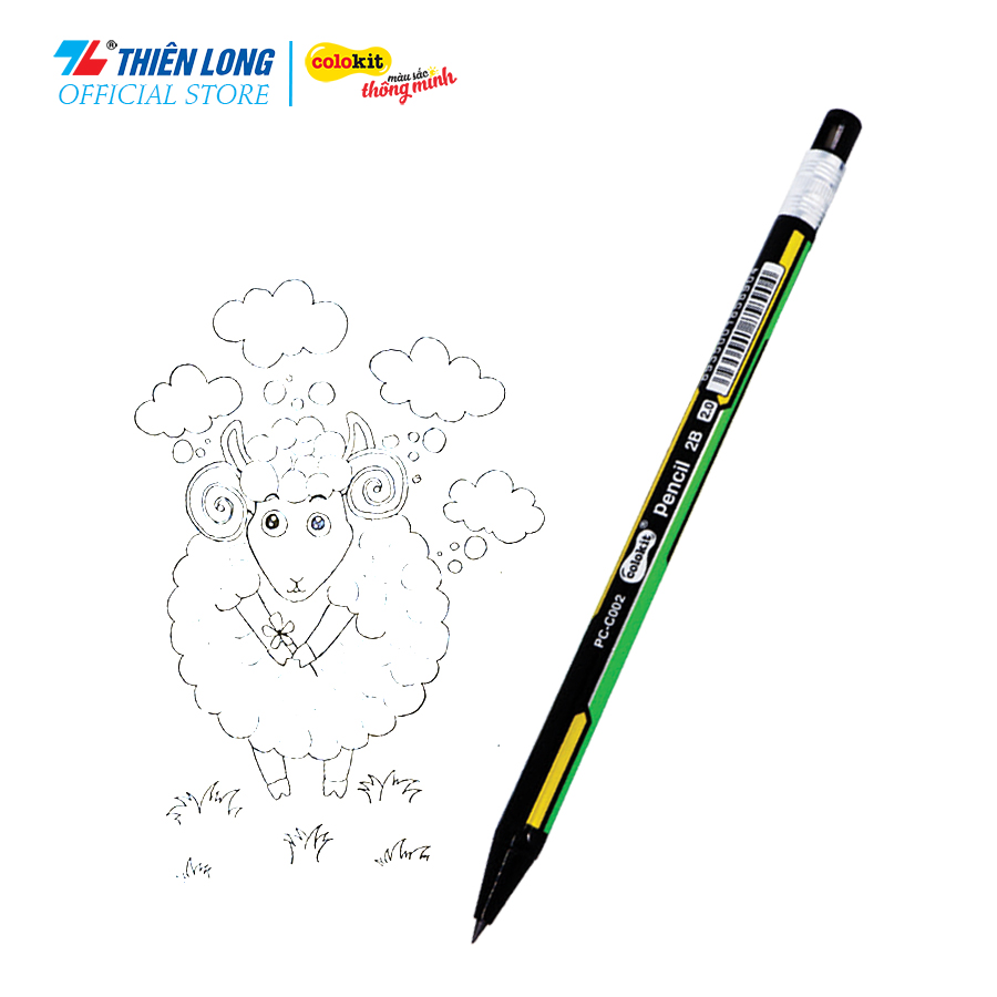 Combo 10 Bút chì bấm Neon 2B Thiên Long Colokit PC-C002