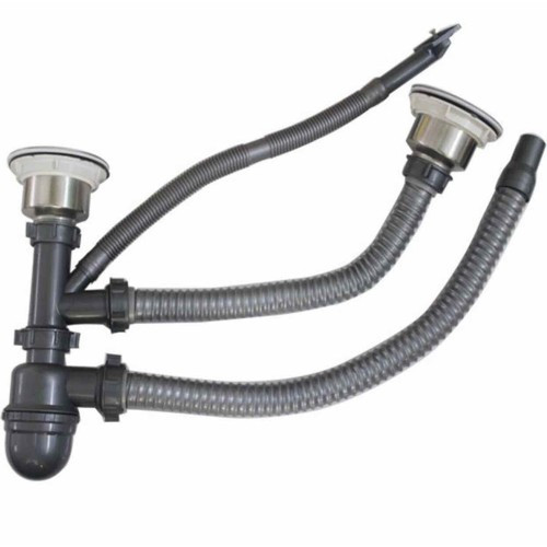 Chậu rửa chén bát inox sus304 Valenza 10048 có hộc cài dao thớt, bộ xiphong ống xả chống hôi, kèm rá rau củ inox đa năng