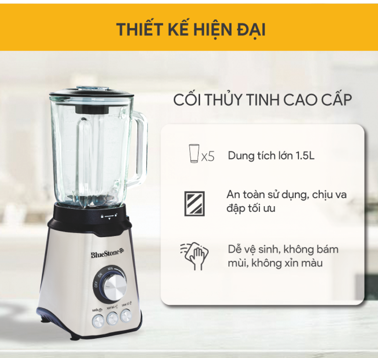 Máy Xay Sinh Tố BlueStone BLB-5339 (1.5 Lít) - Hàng chính hãng