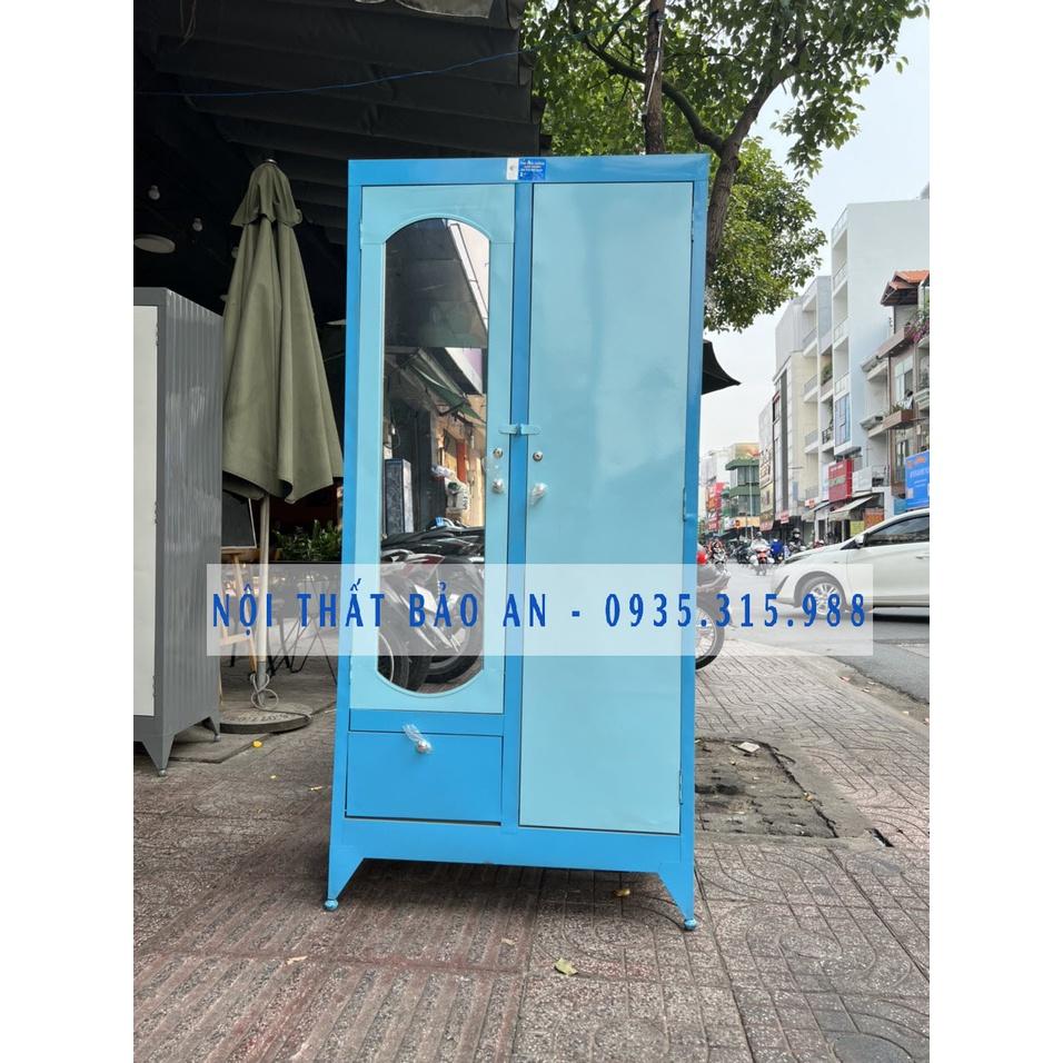 Tủ sắt quần áo ngang 0.9m cao 1m8