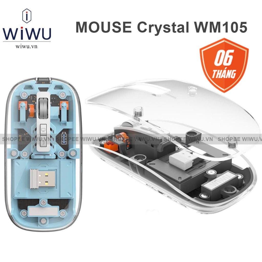 Chuột quang không dây cho IPad , Laptop , Mac book chính hãng WI WU Mouse Crystal WM105 thiết kế trong suốt lộ cơ - hàng chính hãng