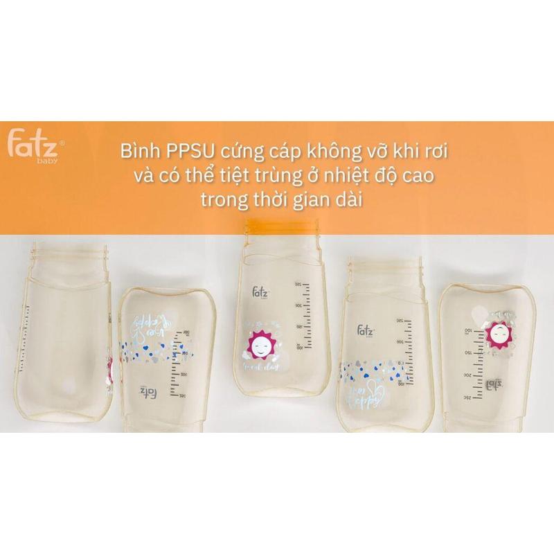 Bình uống nước PPSU bật hút 2 tay cầm với phao 360 độ 250ml Fatzbaby Fatz Sippy 2 - FB0298BT Hàng Chính Hãng