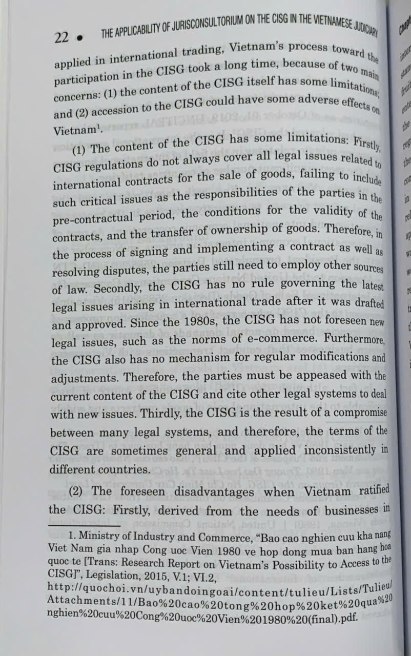 Applicability of jurisconsultorium on the CISG in the Vietnamese judiciary