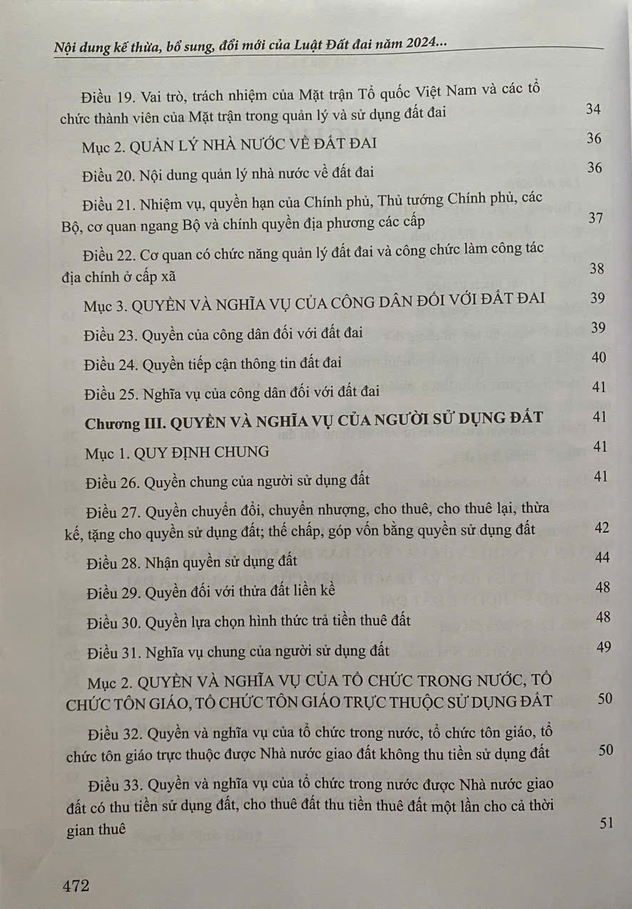 Nội dung kế thừa, bổ sung, đổi mới của Luật Đất Đai năm 2024 so với Luật Đất Đai năm 2013