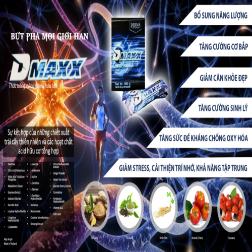 DMAXX thức uống bổ sung vitamin năng lượng có đường DAMODE 14 gói dùng thử màu xanh