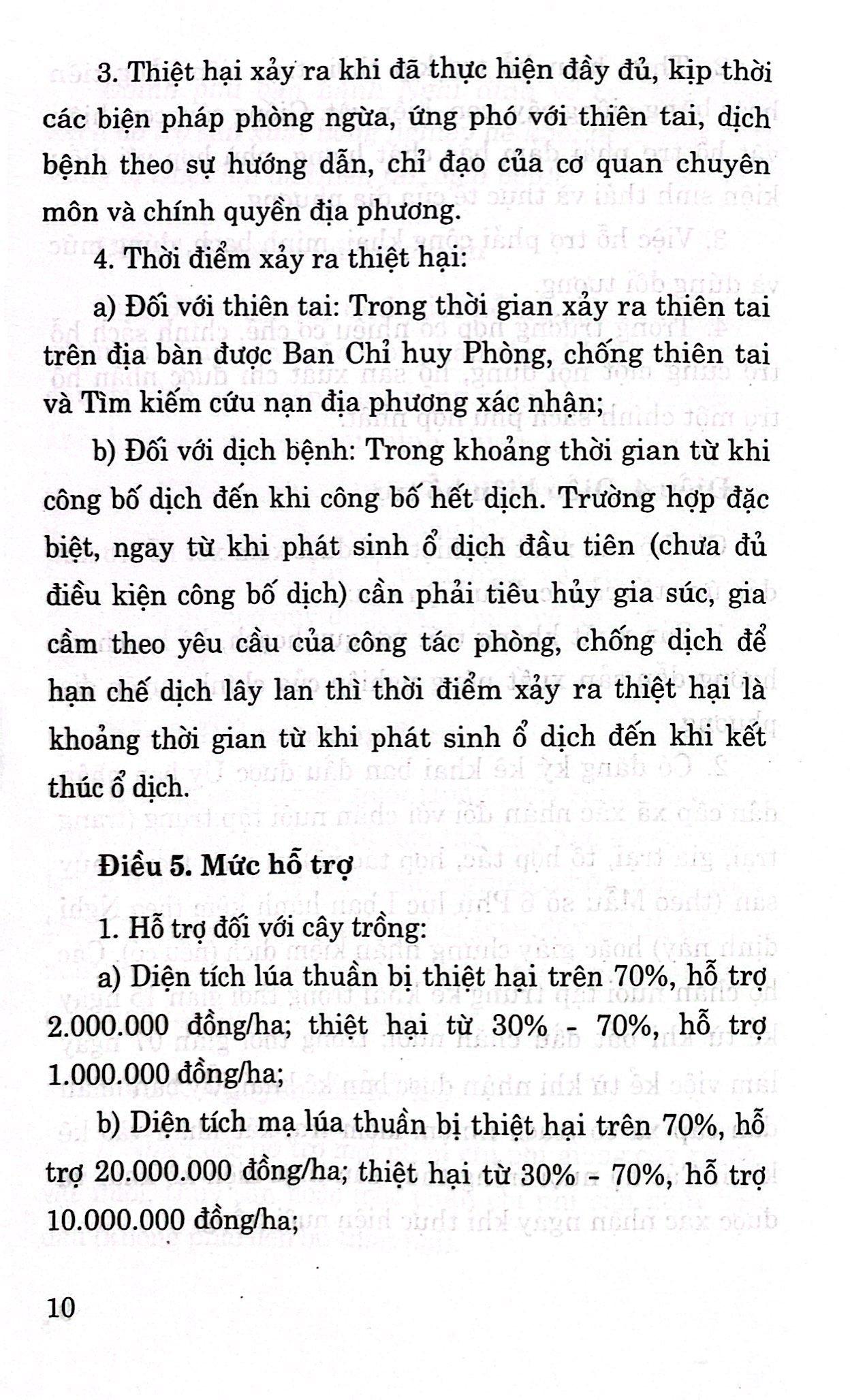 Quy Định Pháp Luật Về Cơ Chế, Chính Sách Hỗ Trợ Sản Xuất Nông Nghiệp Để Khôi Phục Sản Xuất Vùng Bị Thiệt Hại Do Thiên Tai, Dịch Bệnh