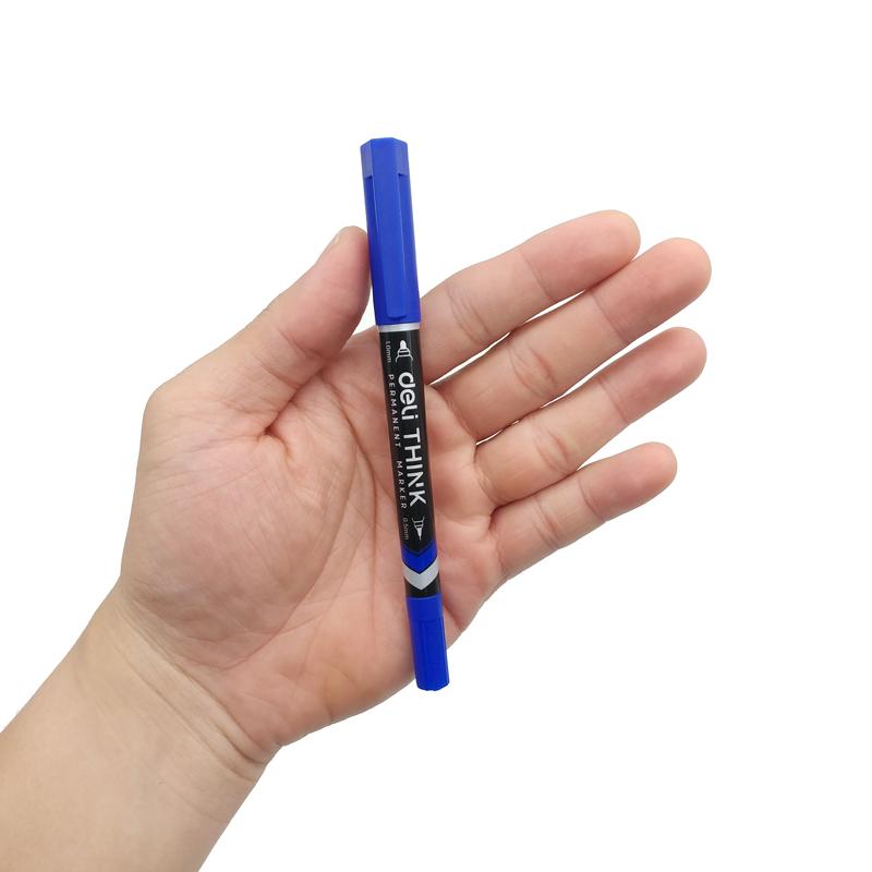Bút Lông Dầu 2 Đầu - Deli U211-BL - Mực Xanh