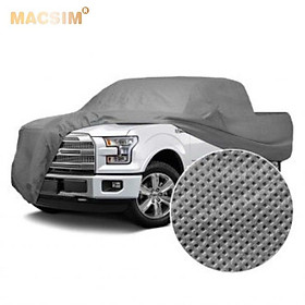 Bạt phủ ô tô bán tải Toyota Hilux nhãn hiệu Macsim chất liệu vải không dệt cao cấp màu ghi (dành cho xe có lắp nắp thùng)