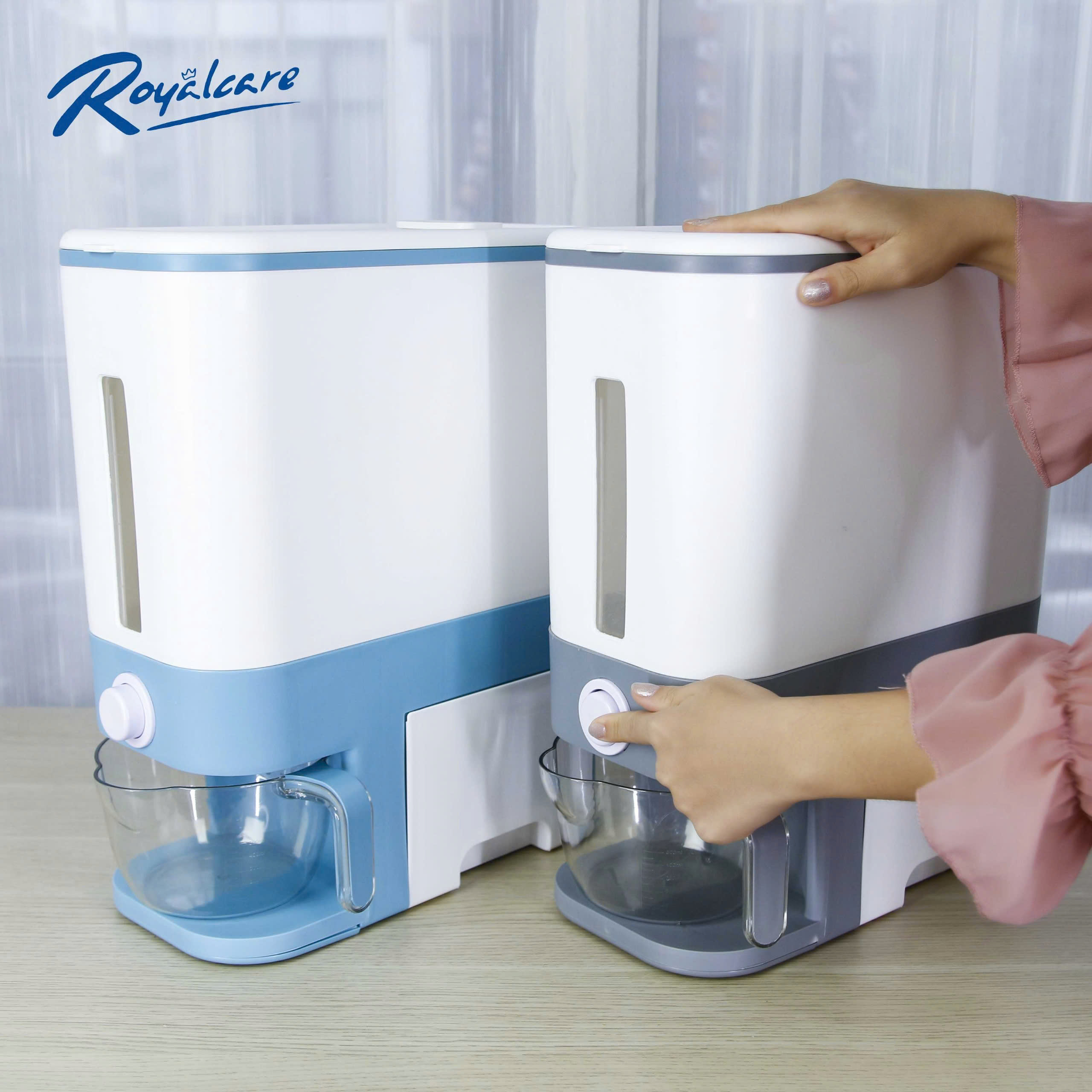 Hộp đựng gạo 12kg, thùng đựng ngũ cốc lớn có nắp đậy, thùng đựng ngũ cốc gia dụng cho nhà bếp, nhiều loại ngũ cốc