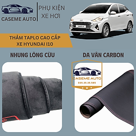 [HYUNDAI I10] Thảm Taplo 3 Lớp Dành Cho Xe HYUNDAI I10, Nhung Lông Cừu Và Da Vân Carbon Cao Cấp - Hàng Chính Hãng