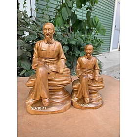 Tượng chân dung bác hồ ( chủ tịch hồ chí minh ) bằng gỗ bách xanh thơm nức kt cao 20cm