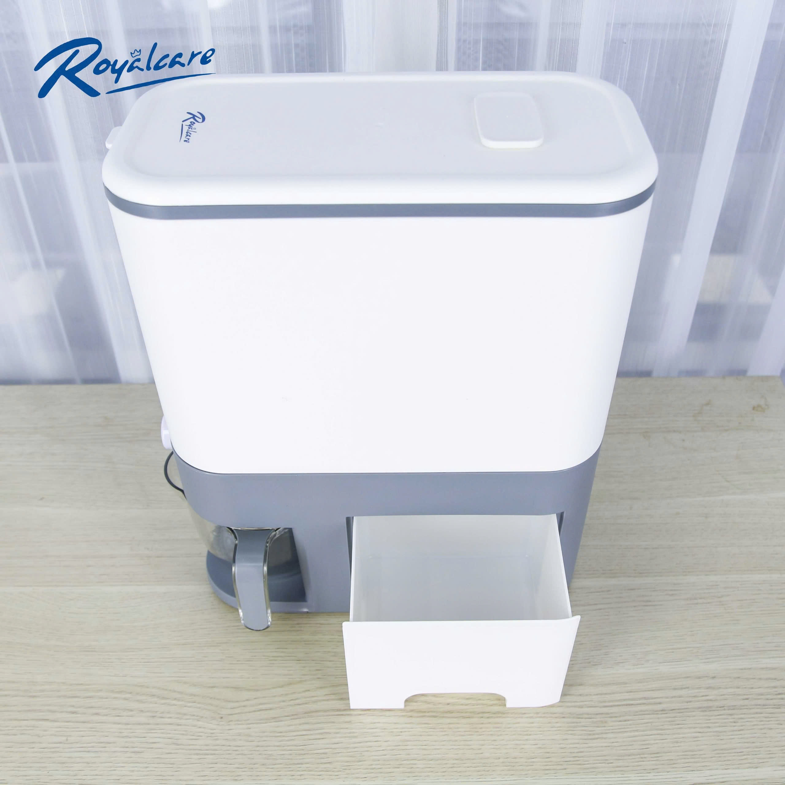 Hộp đựng gạo 12kg, thùng đựng ngũ cốc lớn có nắp đậy, thùng đựng ngũ cốc gia dụng cho nhà bếp, nhiều loại ngũ cốc