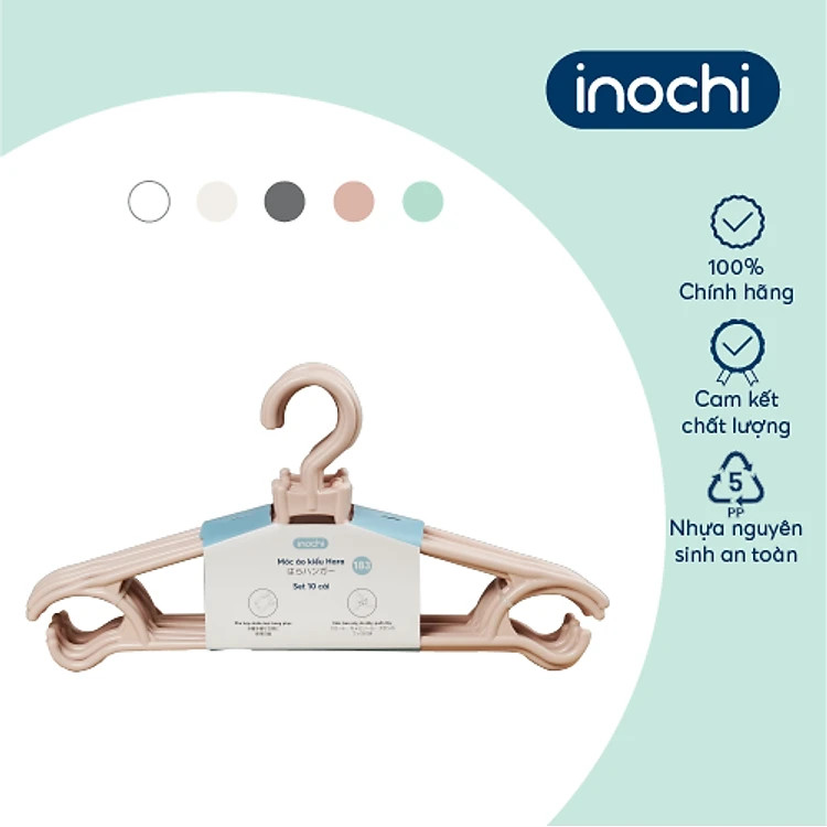 Set 10 chiếc móc áo kiểu Hara 183 hàng cao cấp - giao màu ngẫu nhiên