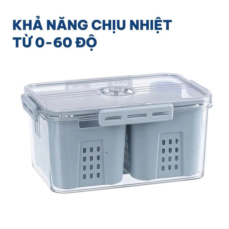 Hộp thực phẩm chữ nhật 2 ngăn Hokori 6570 - Hàng chính hãng nhựa Việt Nhật