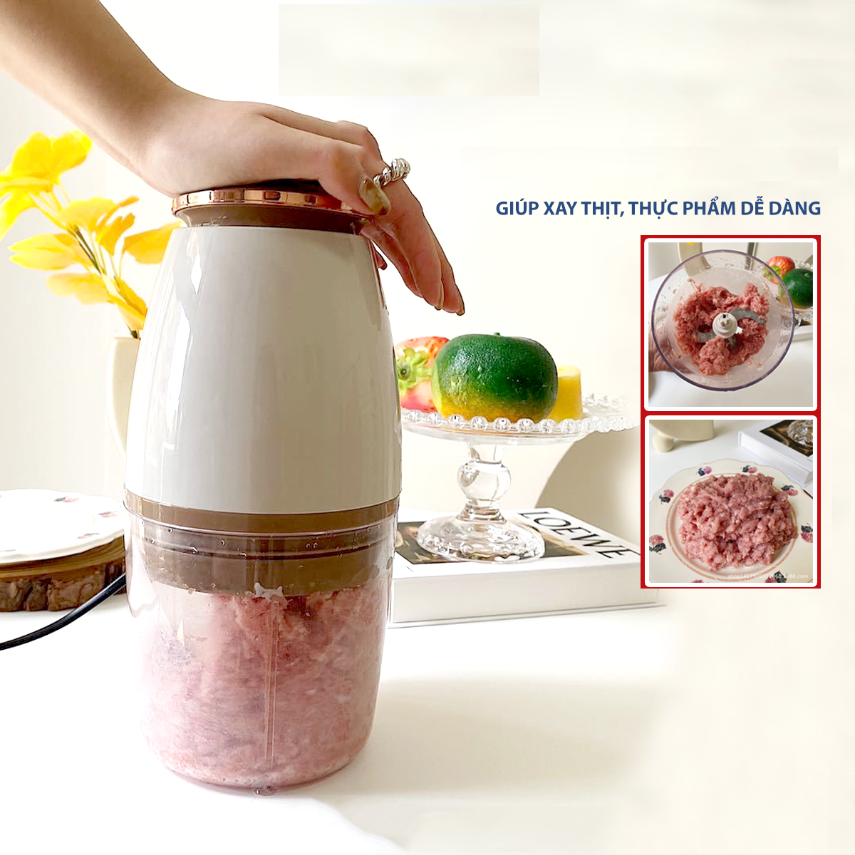 Máy Xay Sinh Tố, Máy Xay Đa Năng Nhật Bản 4 Lưỡi Công Suất 350W Dung Tích 750ml - Hàng nhập khẩu