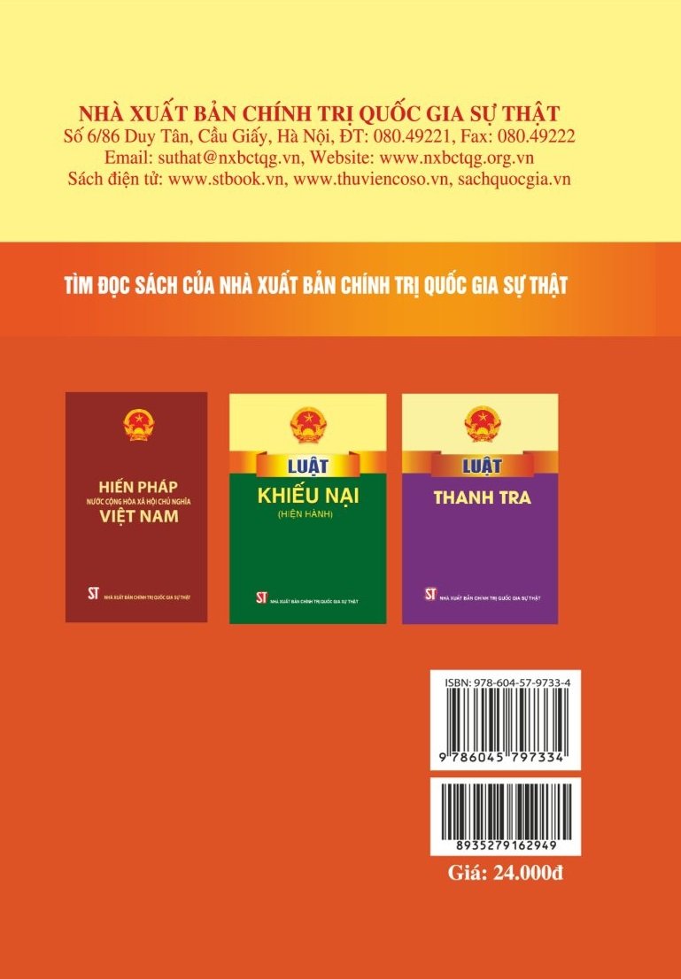 Luật tố cáo năm 2018 sửa đổi, bổ sung năm 2020 (bản in 2024)