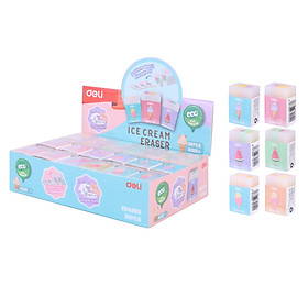 Gôm Tẩy Thạch Deli Hình Kem Hoa Quả - Combo 3 Chiếc - EH301
