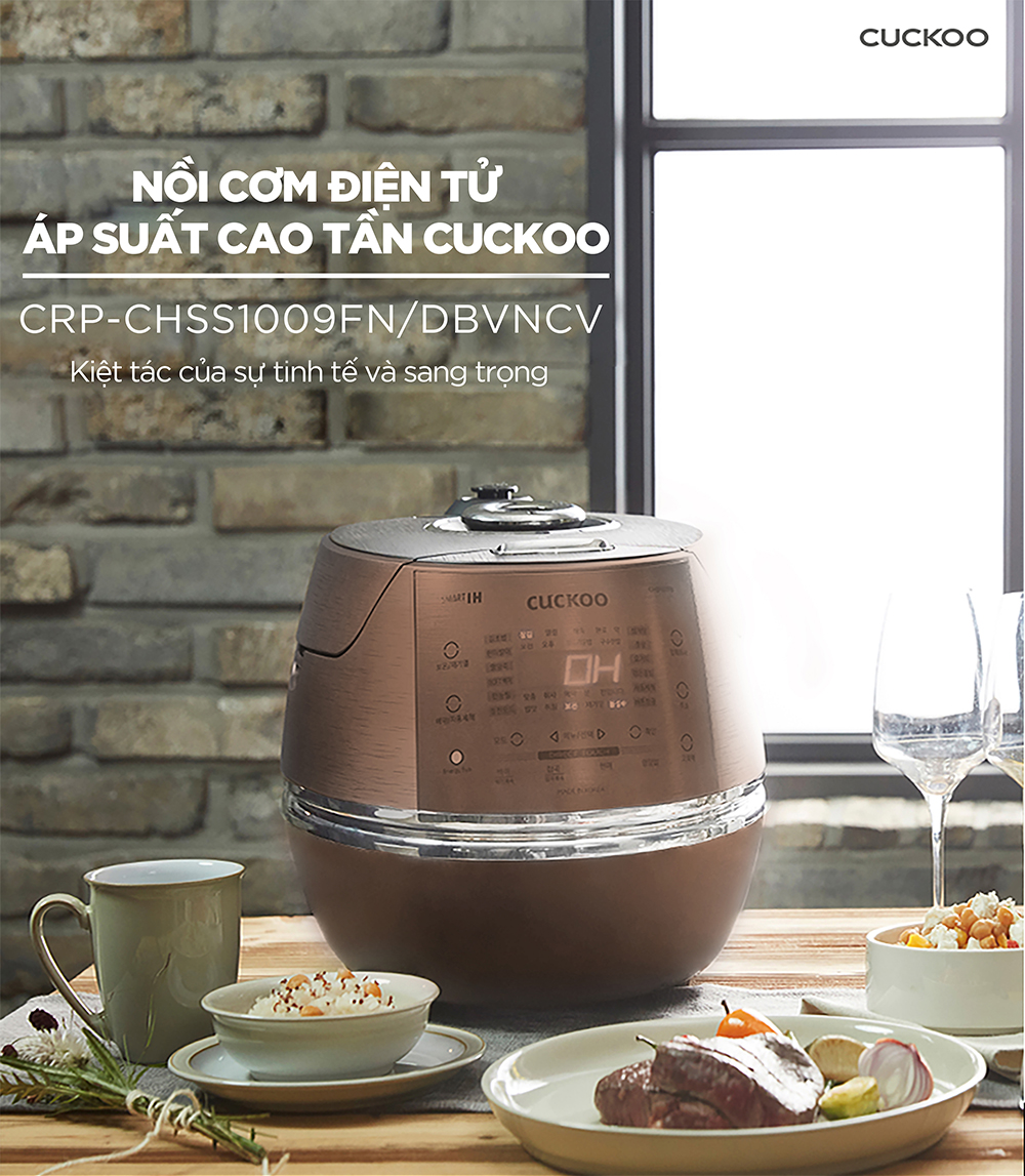Nồi cơm điện tử áp suất cao tần Cuckoo 1.8L CRP-CHSS1009FN (Màu nâu) - Hàng chính hãng