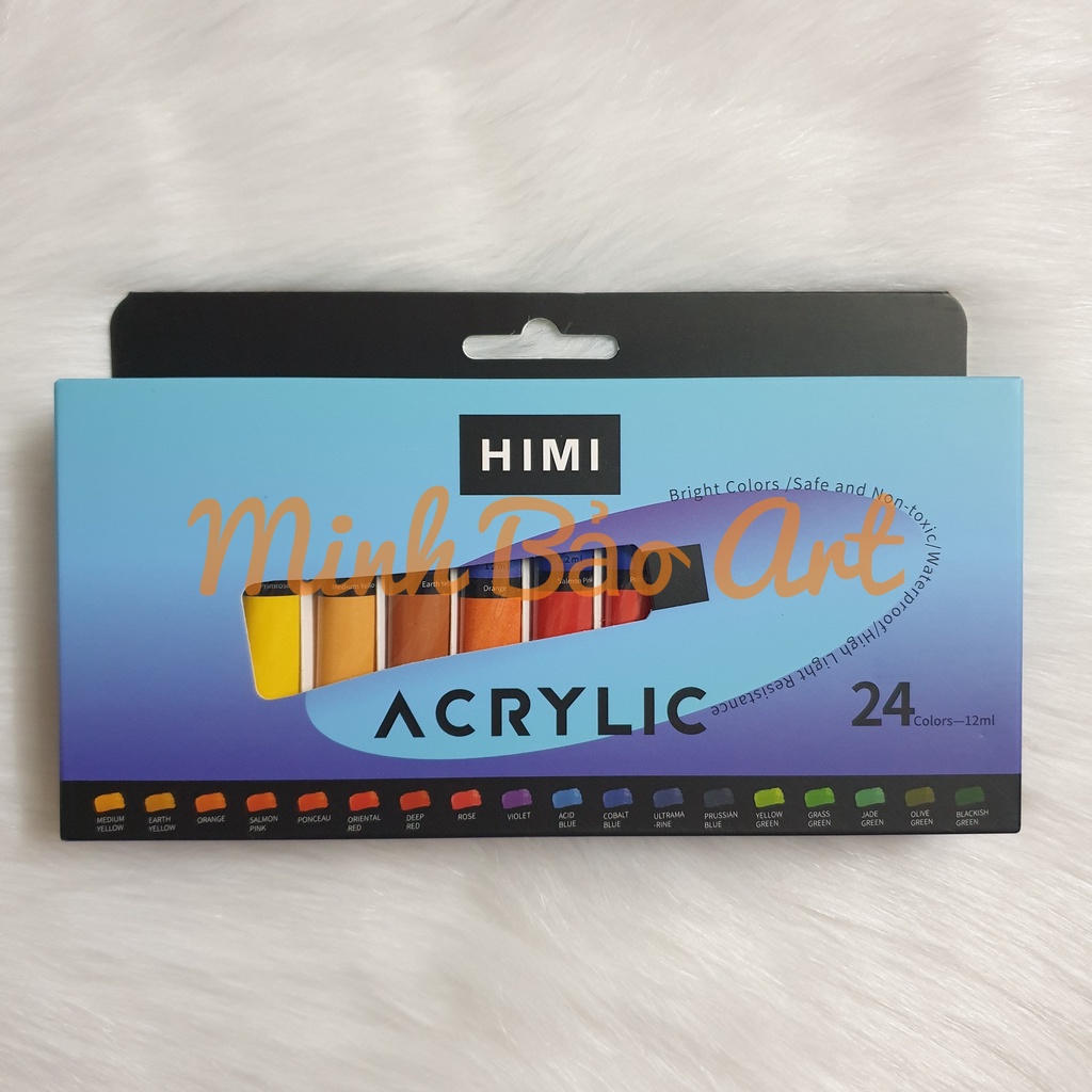 Màu Acrylic Miya Himi Set 12/18/24 màu dạng tuýp 12ml
