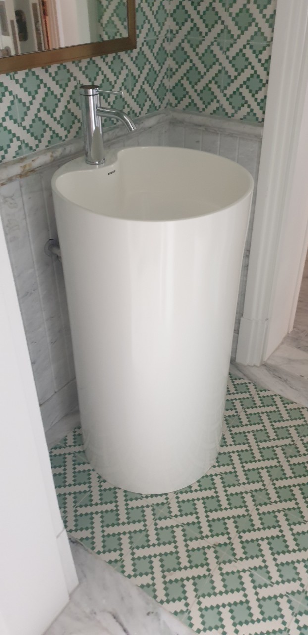 CHẬU LAVABO TRỤ TRÒN LIỀN KHỐI GROVES GRLL4 (41x41x85)
