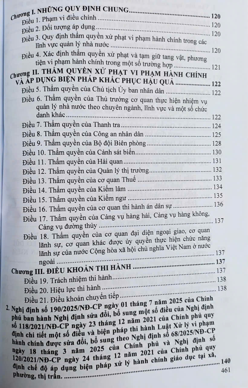 Luật Xử Lý Vi Phạm Hành Chính (sửa đổi, bổ sung năm 2025) các văn bản quy định chi tiết và biện pháp thi hành