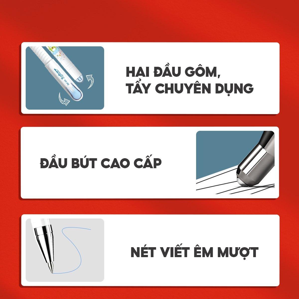Hộp 20 Bút Gel Xóa Được 0.5 mm - Thiên Long TP-GELE-002 - Mực Tím