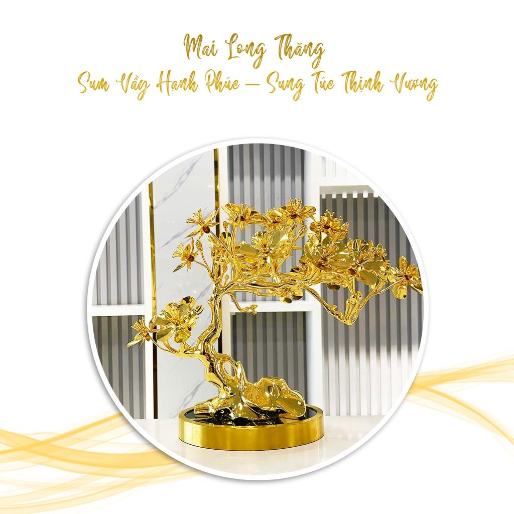 Cây Kim Mai Ngũ Phúc bằng đồng mạ vàng 24k cao 30 cm
