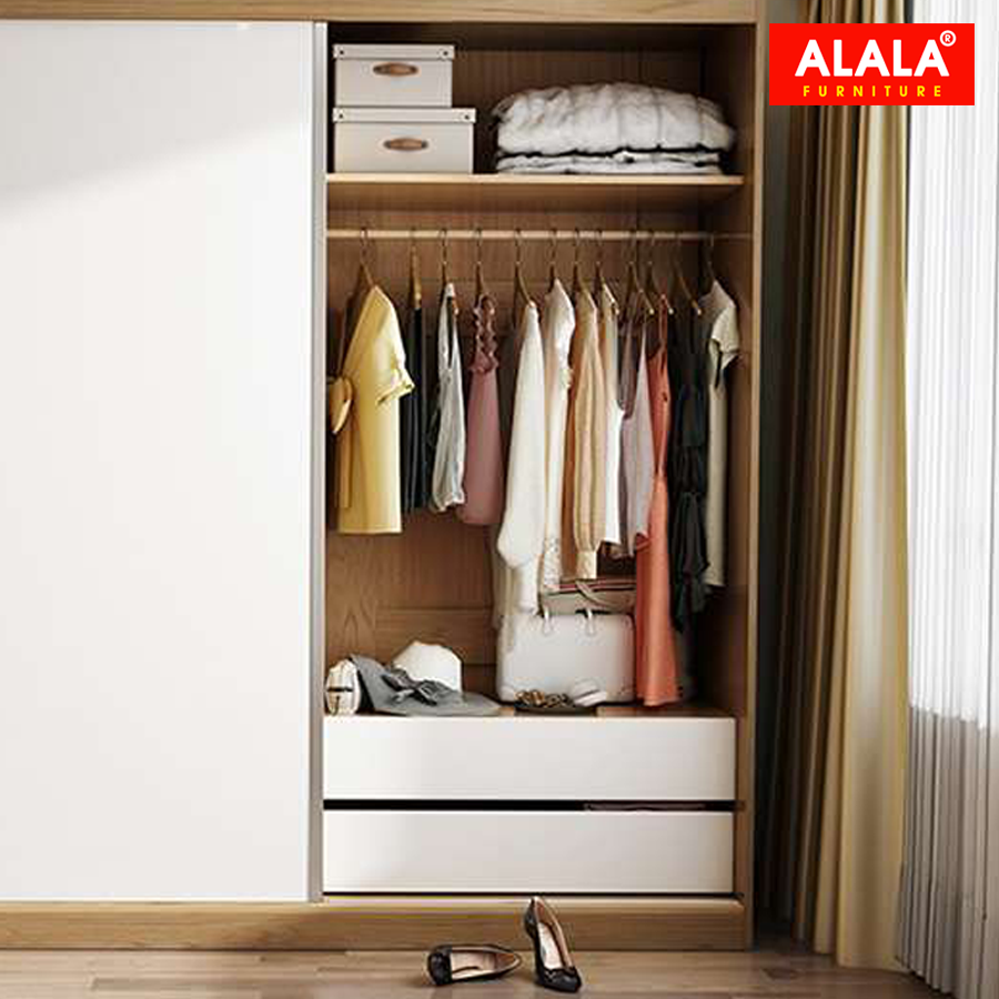 Tủ quần áo ALALA265 (1m8x2m) gỗ HMR chống nước - www.ALALA.vn - 0939.622220