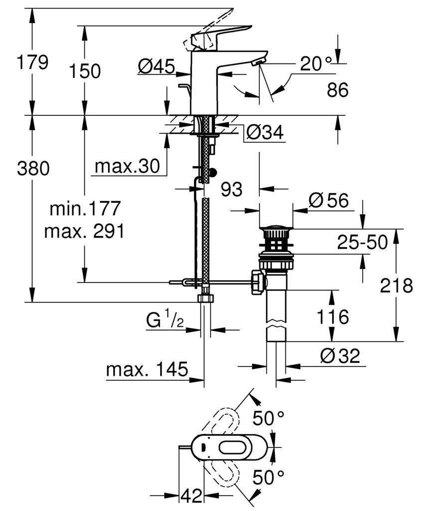 Vòi Chậu GROHE BAULOOP Size S - 32814000