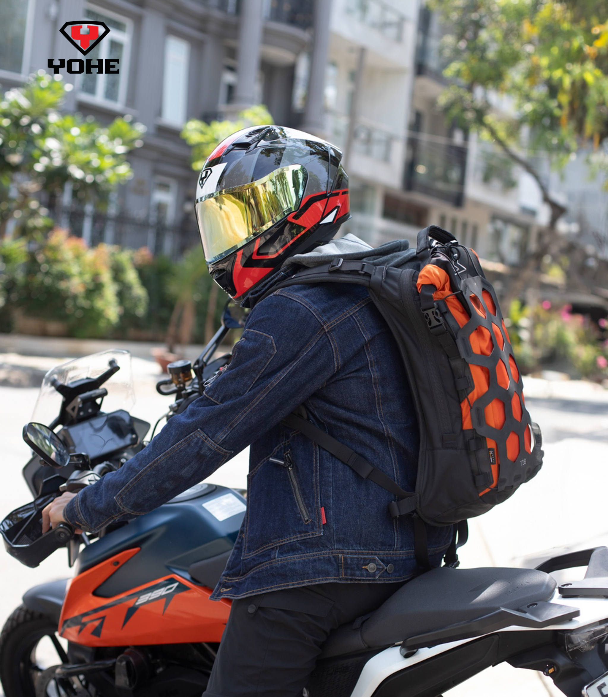 Mũ Bảo Hiểm Fullface YOHE 985 tem