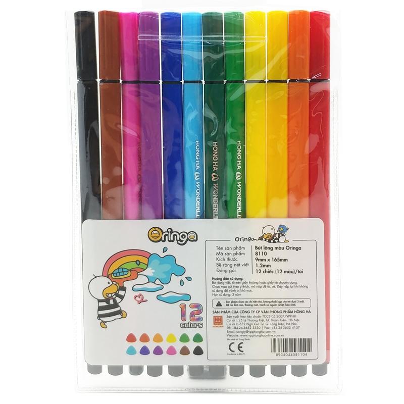 Vỉ 12 Bút Lông Màu Oringa - Hồng Hà 8110