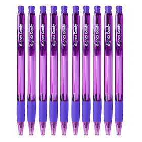 Vỉ 10 Cây Viết Bi Gel Bấm Digno Comfy - Mực Tím