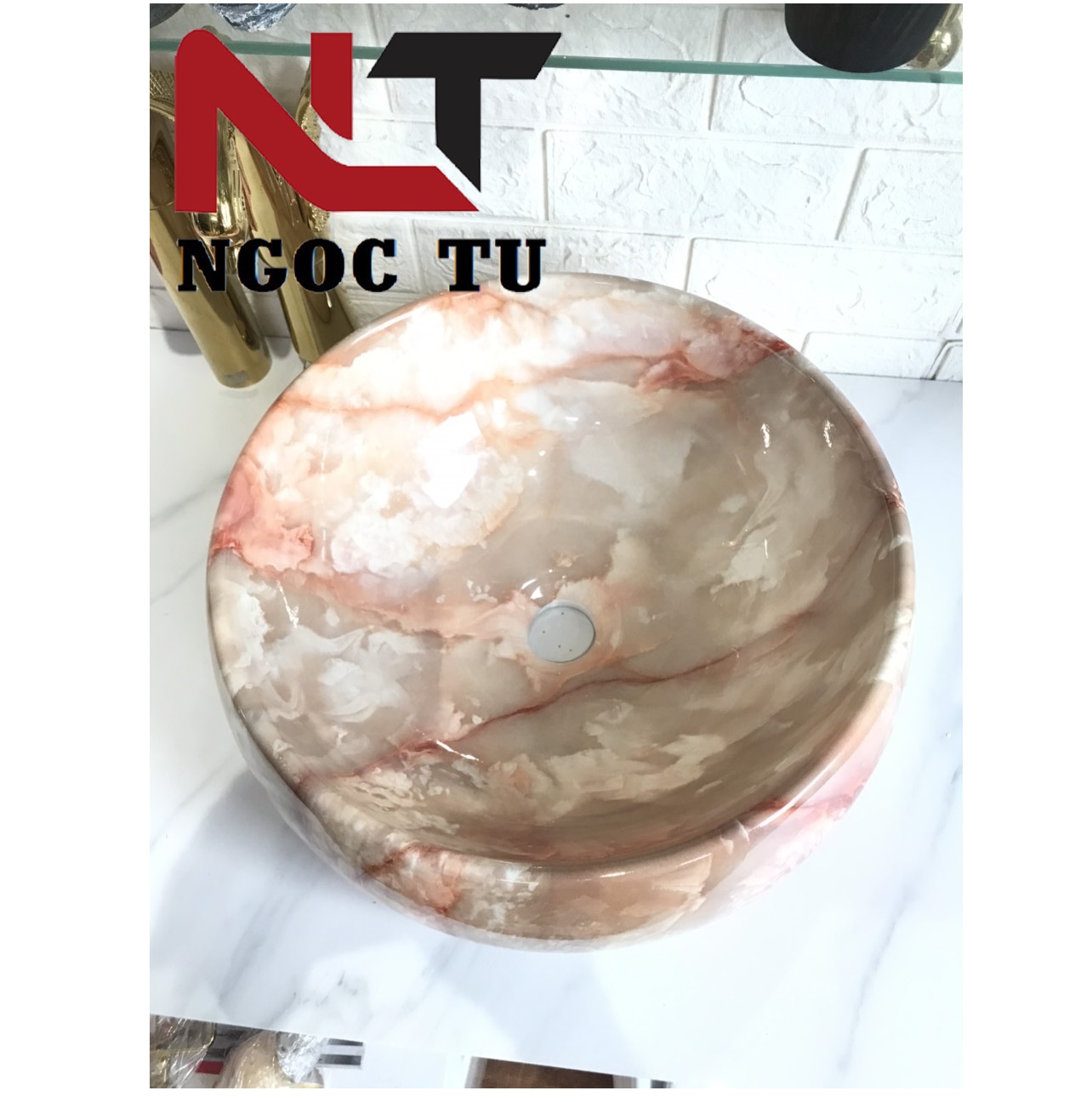 CHẬU RỬA MẶT, LAVABO ĐẶT BÀN NGỌC BÍCH NHẬP KHẨU CAO CẤP CHÍNH HÃNG GROVES NT1