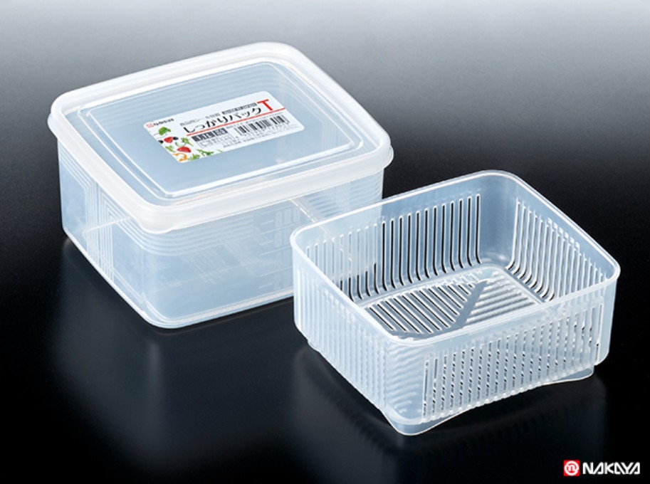 Hộp đựng thực phẩm 2 lớp đến từ Nhật Bản, thiết kế kín giúp thực phẩm tươi lâu hơn, có 2 lớp giúp rau thịt không bị úng nước