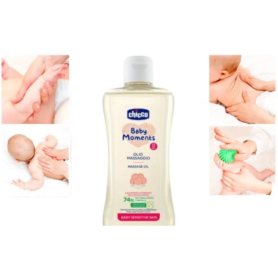 Dầu mát-xa CHICCO chiết xuất hạt bông 0M+ 200ml