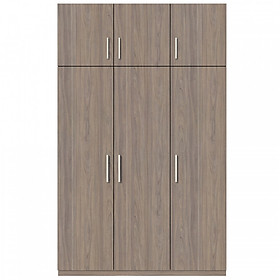 Tủ quần áo gỗ MDF Tundo 3 cánh 2 ngăn kéo màu xám 160 x 55 x 260cm