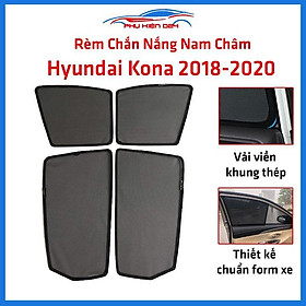 Bộ 4 rèm chắn nắng nam châm Kona 2018-2019-2020 khung cố định chống tia UV