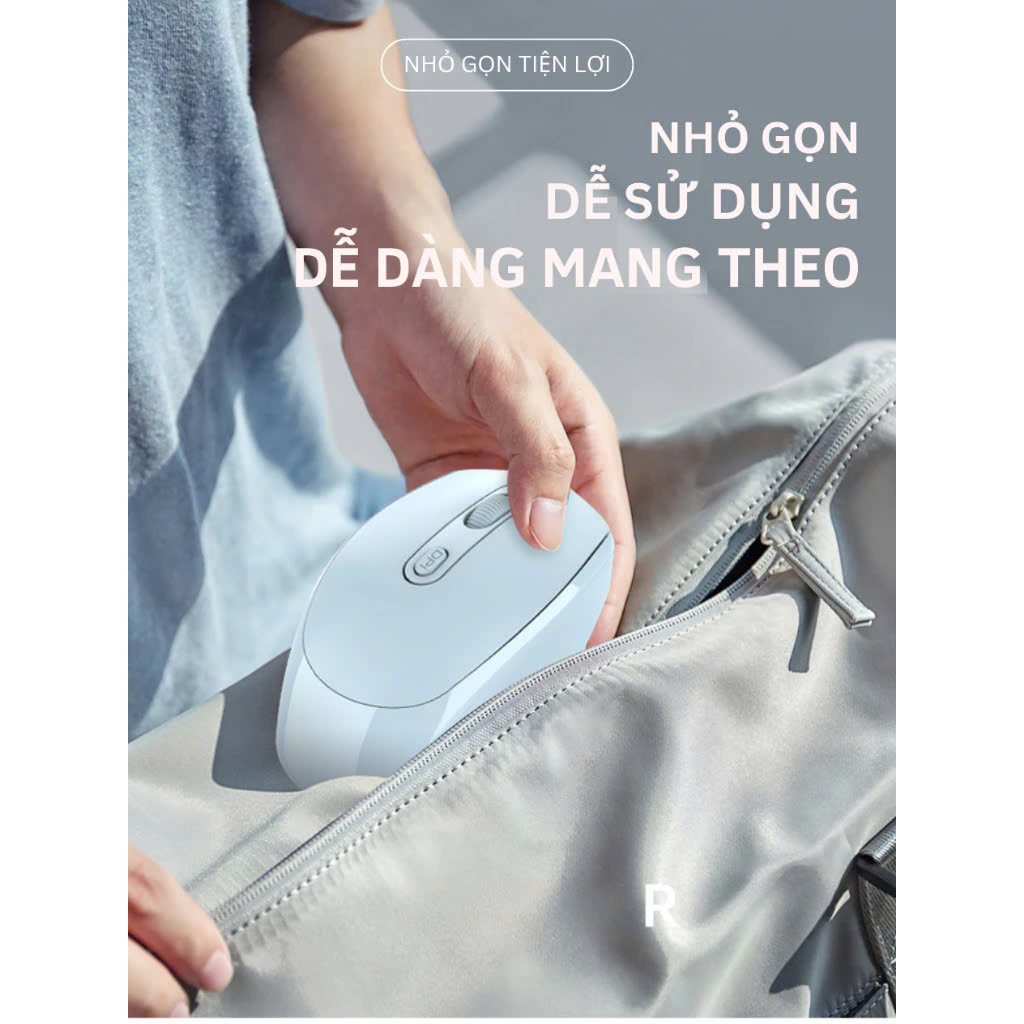 Chuột không dây wireless 2.4Ghz sạc pin, chồng ồn, DIP1600 chuyên dùng cho máy tính, laptop, tivi MÀU ĐEN - Hàng Nhập Khẩu