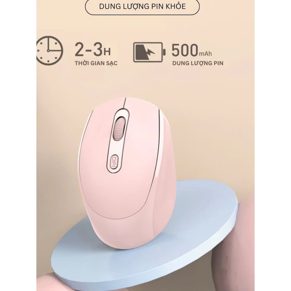 Chuột không dây wireless 2.4Ghz sạc pin, chồng ồn, DIP1600 chuyên dùng cho máy tính, laptop, tivi MÀU ĐEN - Hàng Nhập Khẩu