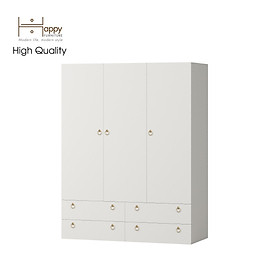 [Happy Home Furniture] WESLEY, Tủ quần áo 4 ngăn kéo - 3 ngăn cửa mở,  140cm x 58cm x 180cm ( DxRxC), TCM_019