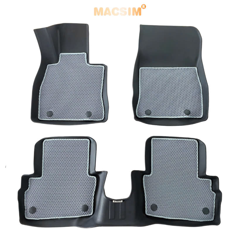Thảm ô tô sd3 2 lớp dạng lưới lục giác Mazda 2 2016- nay (ghi) - bề mặt cao su siêu sạch - Macsim