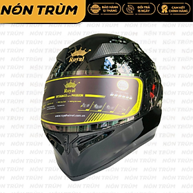 Mũ bảo hiểm xe máy fullface Royal M138B màu đen bóng 1 kính