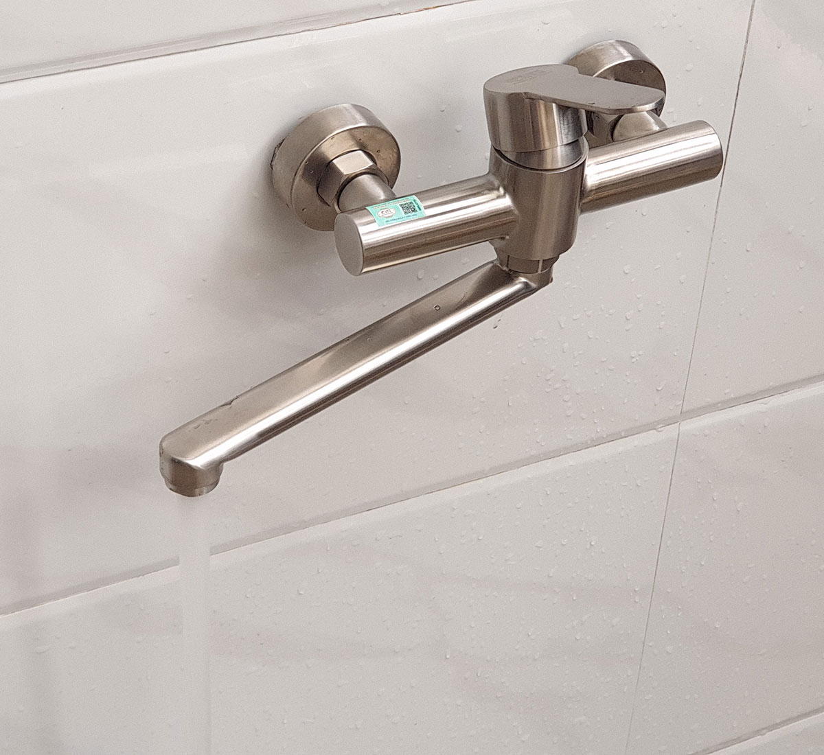 Vòi rửa chén nóng lạnh âm tường Inox SUS 304 Eurolife EL-T019AT (Trắng bạc)