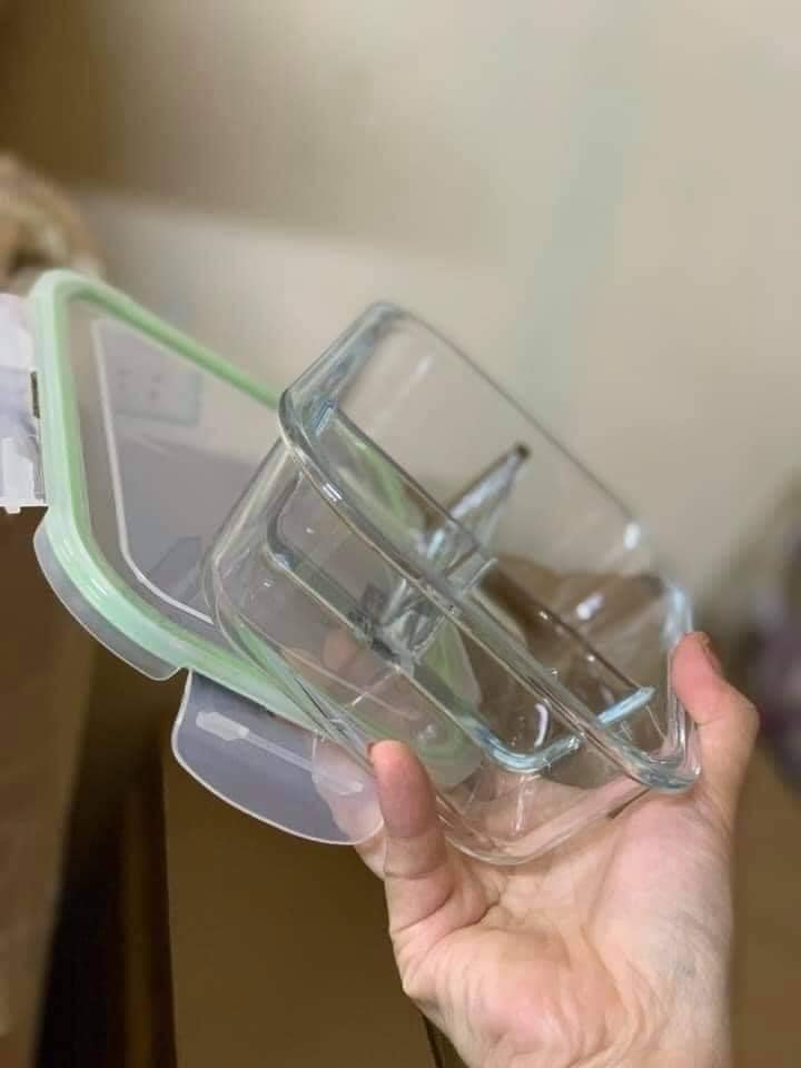 HỘP THỦY TINH ĐỰNG THỰC PHẨM 3 NGĂN 1000 ML - HÀNG CHÍNH HÃNG
