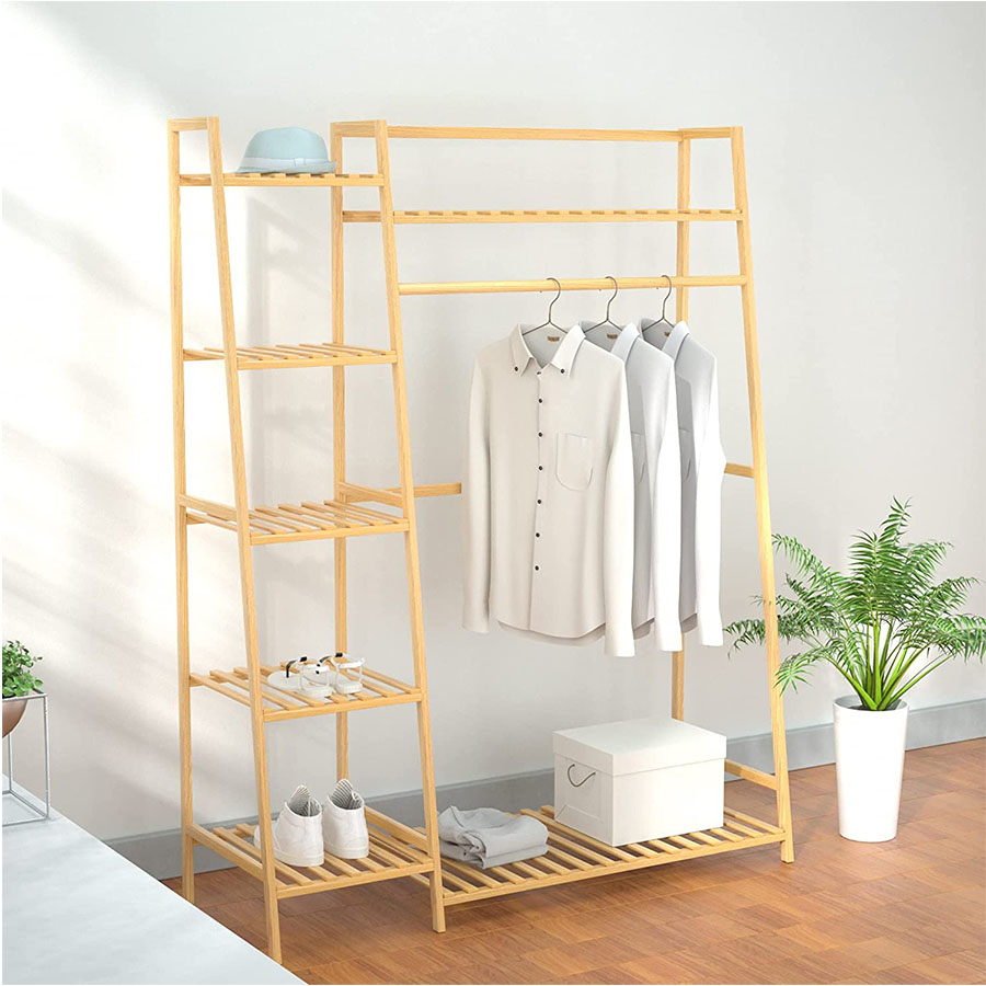 Giá Treo Quần Áo Túi Xách - Kệ Để Đồ Dày Dép Phong Cách Hàn- Màu Gỗ Tự Nhiên