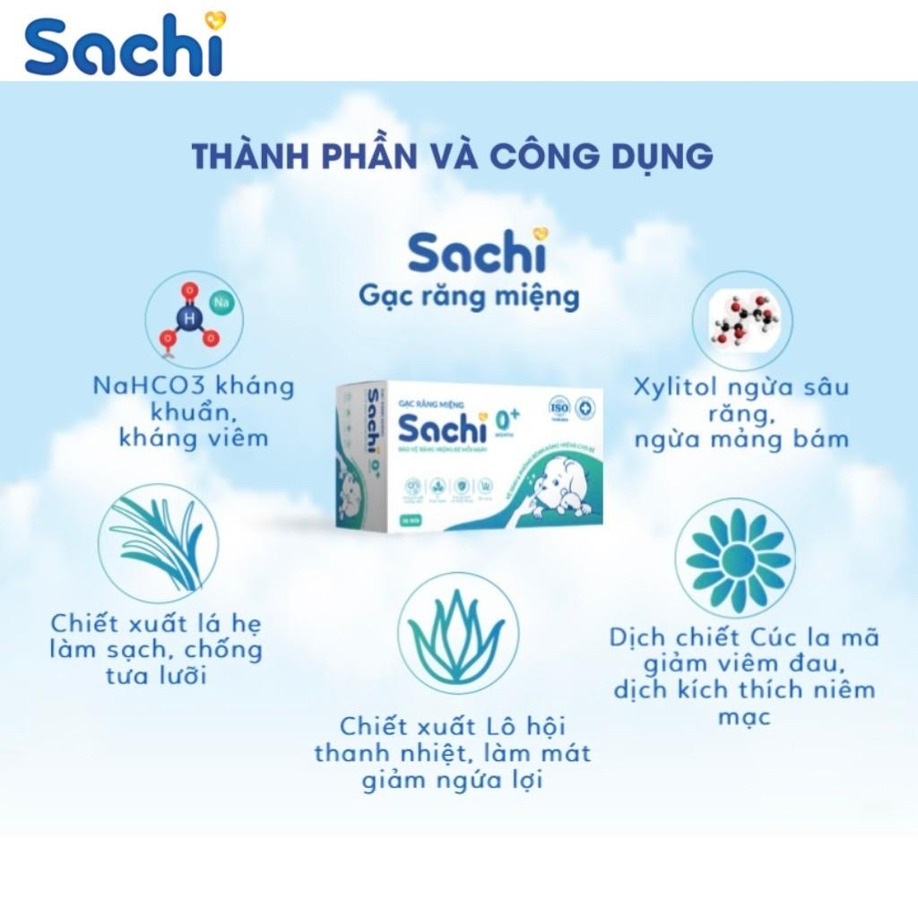 Hộp 30 Gạc Rơ Lưỡi SACHI / DR.PAPIE - Vệ Sinh Răng Miệng Cho Bé
