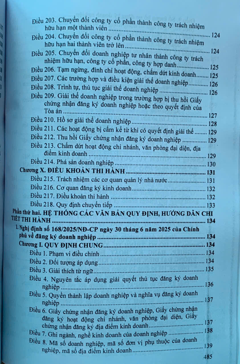 Luật doanh nghiệp (sửa đổi, bổ sung) hệ thống các văn bản quy định, hướng dẫn chi tiết thi hành