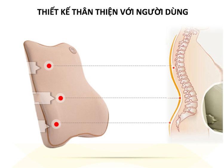 Gối tựa lưng xe hơi, xe ô ô chất liệu cao su non cao cấp Lucky Bobi